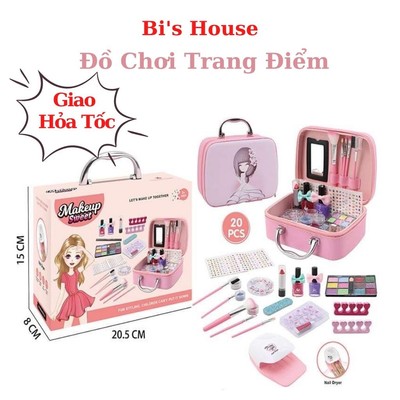 Hộp trang điểm cho bé Bi House, đồ chơi trang điểm bé gái cao cấp, an toàn, dễ làm sạch