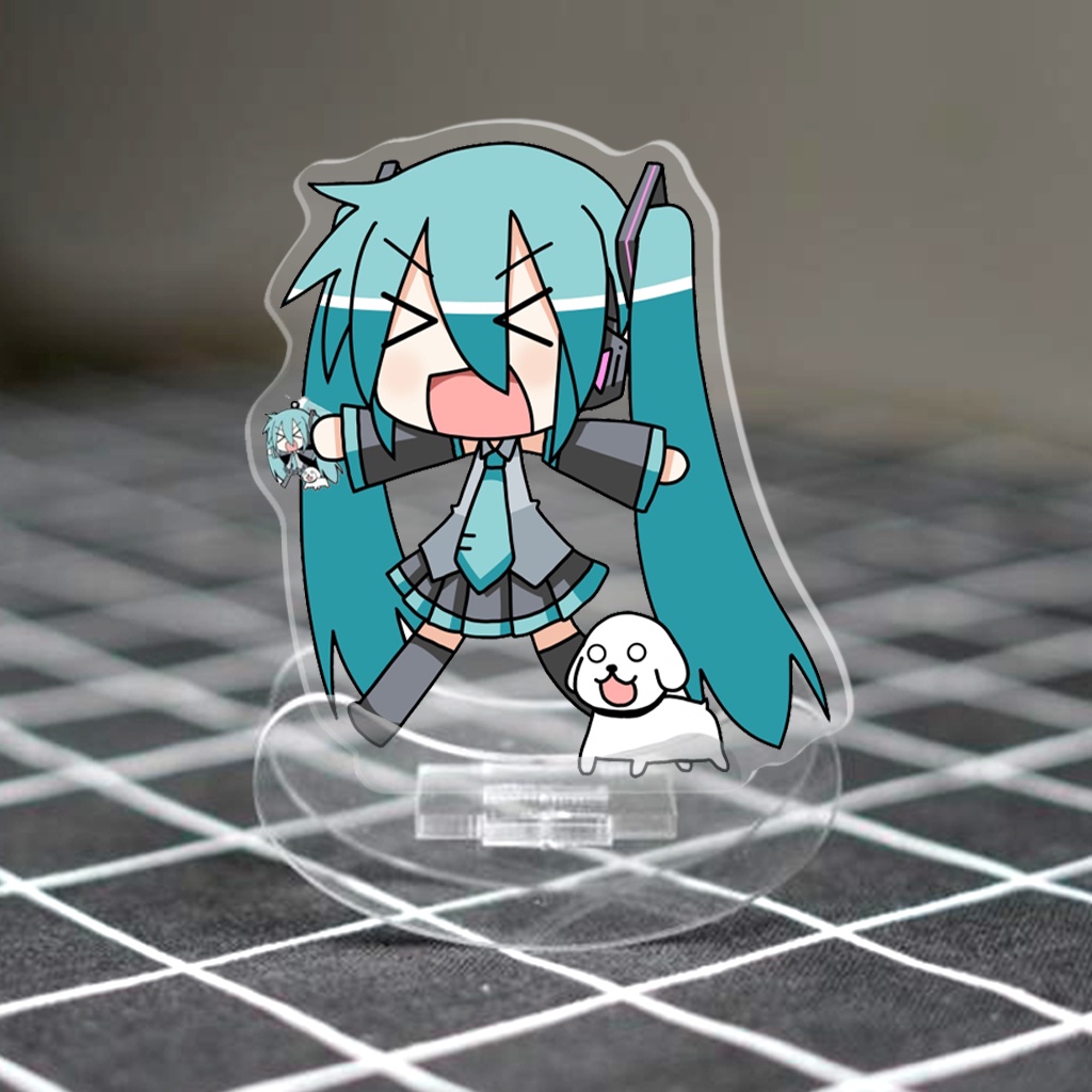 standee mica lắc lư in hình nhân vật Hatsune Miku Chibi dễ thương decor phòng bàn học làm quà lưu niệm tặng bạn bè