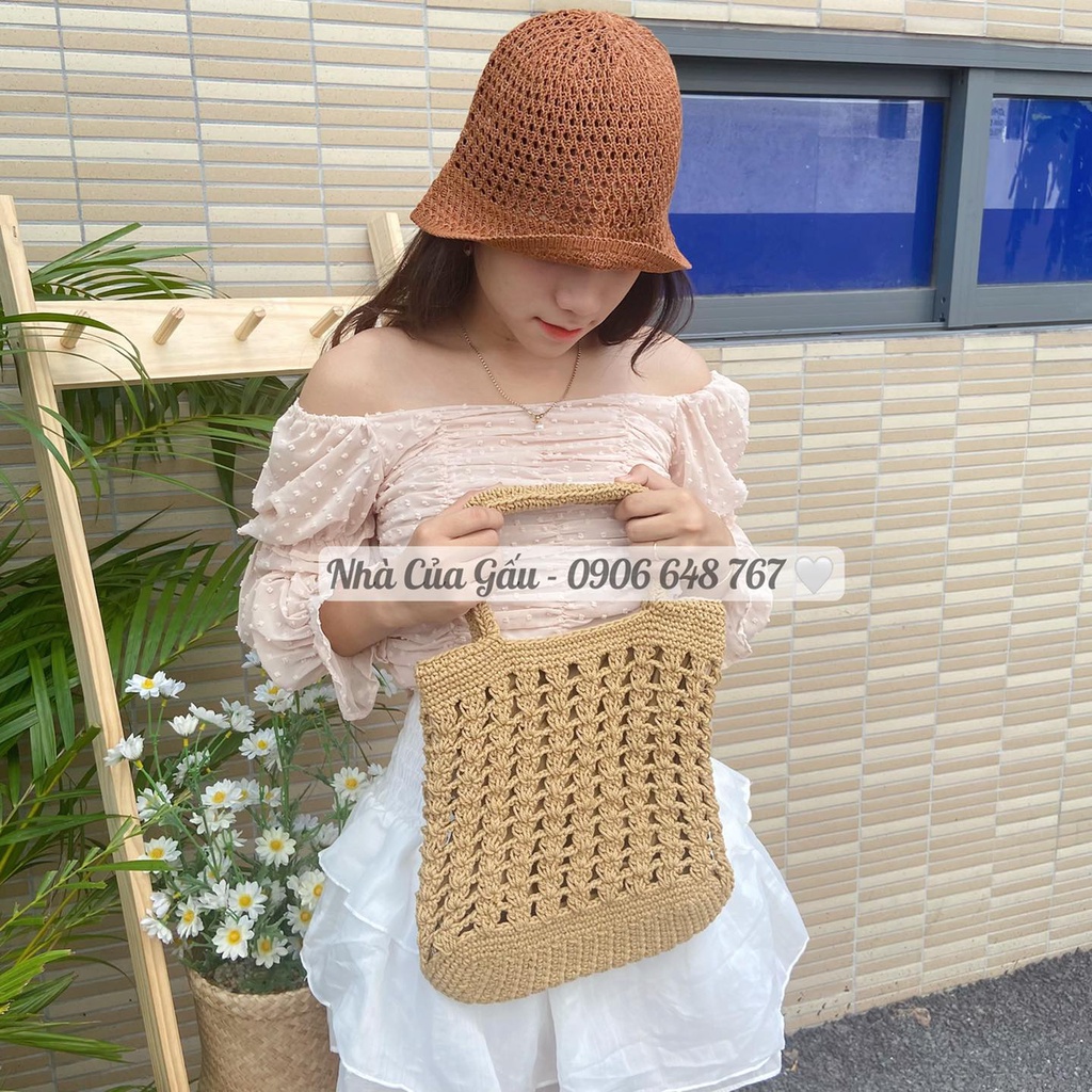 Nón bucket nữ đan lưới nhẹ, mỏng mát