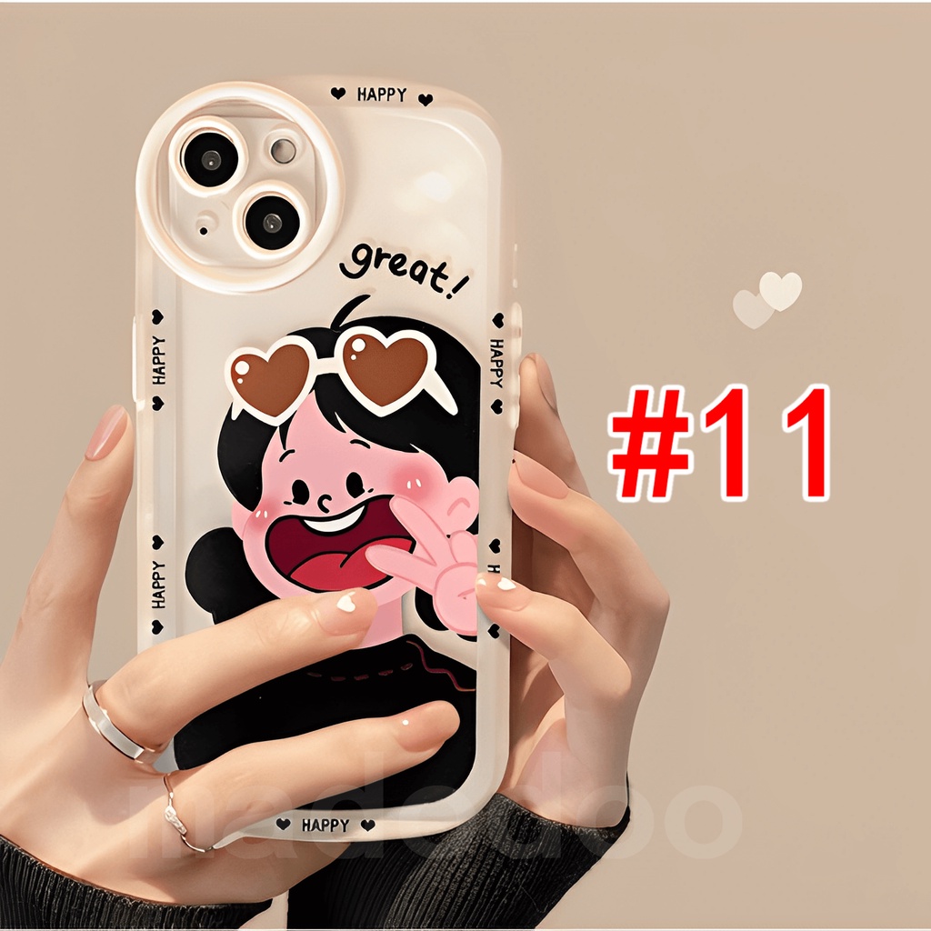 Clear Casing For iPhone 14 13 Pro Max 12 11 XR X XS 7 8 Plus SE 2020 11ProMax XsMax 7+ 8+ Cute Boy Girl Couples High Quality Cartoon Tpu Airbag Shockproof Soft Phone Case Cover DYJ 11