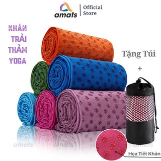 Khăn Trải Thảm Yoga Hạt Cao Su Non Cao Cấp Dày Chống Trượt Thấm, Mồ Hôi Cao Cấp (Tặng Túi Đựng)