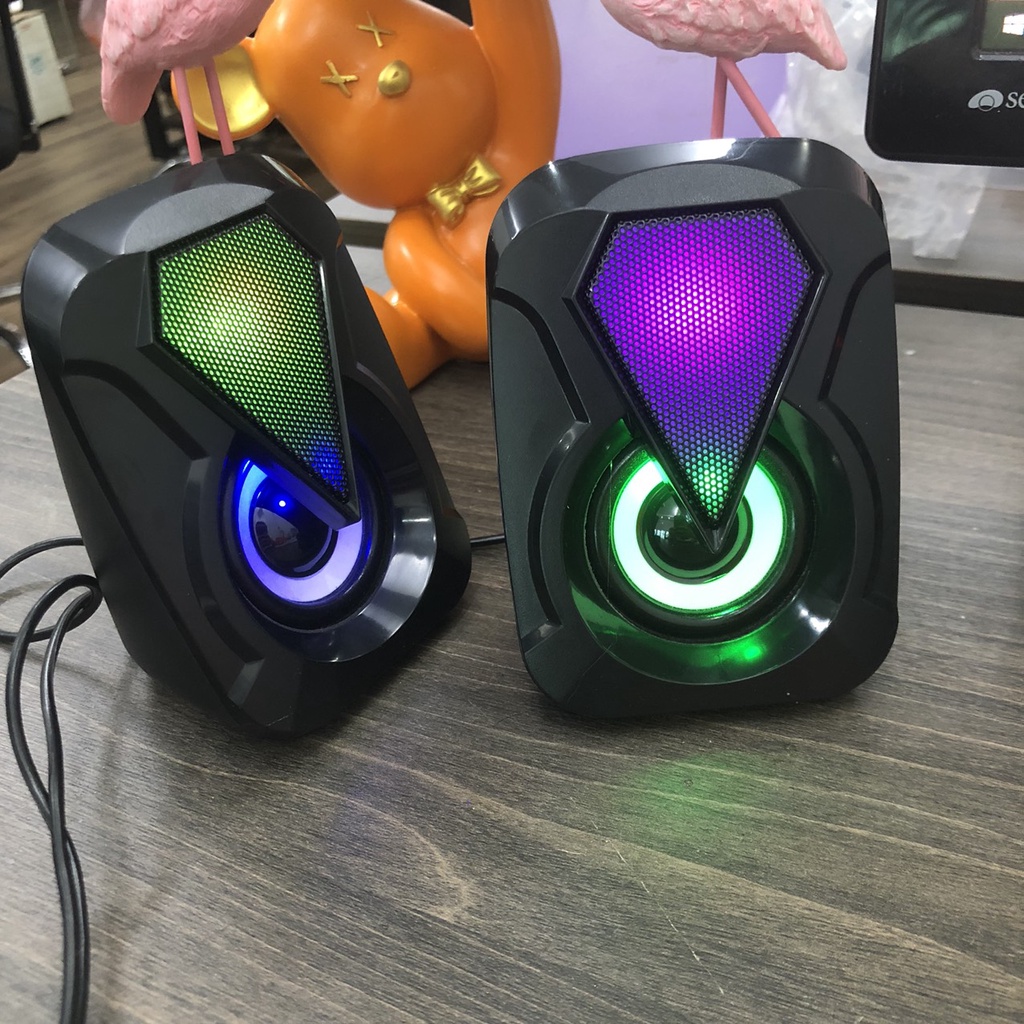 Loa Máy tính Mini 2.0 1053 Loa vi tính mini LED RGB có dây để bàn cao cấp siêu bass cao cấp giá rẻ -dc4887