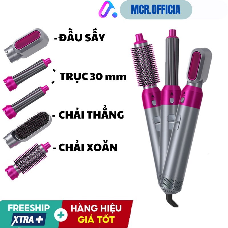 Máy uốn tóc xoăn tự động 5in1 uốn xoăn phồng sấy tạo kiểu đa năng mini 3 mức nhiệt hàn quốc hàng chính hãng-maycaorau