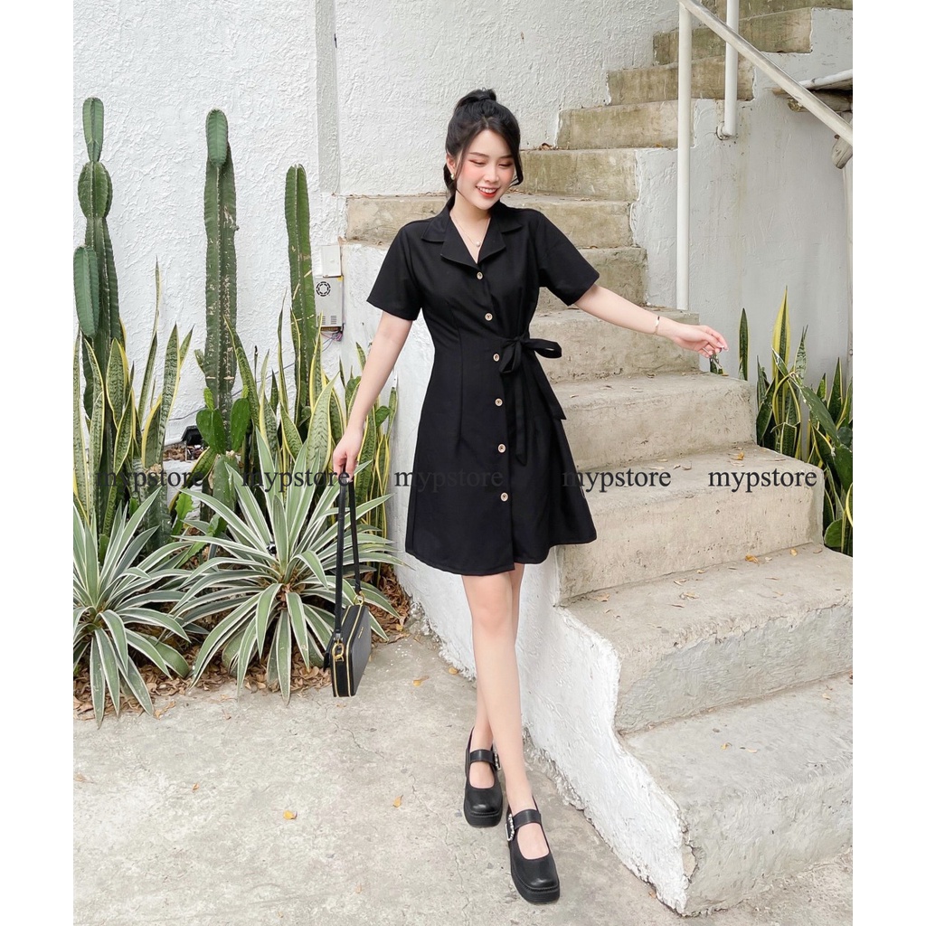 Đầm vest chữ A cột nơ 1 bên mypstore D01