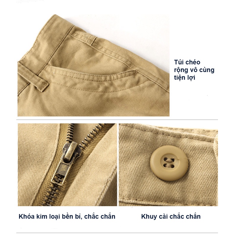 Quần Kaki 8 Túi Nam Trung Niên Cao Cấp Bền Bỉ Và Phong Cách