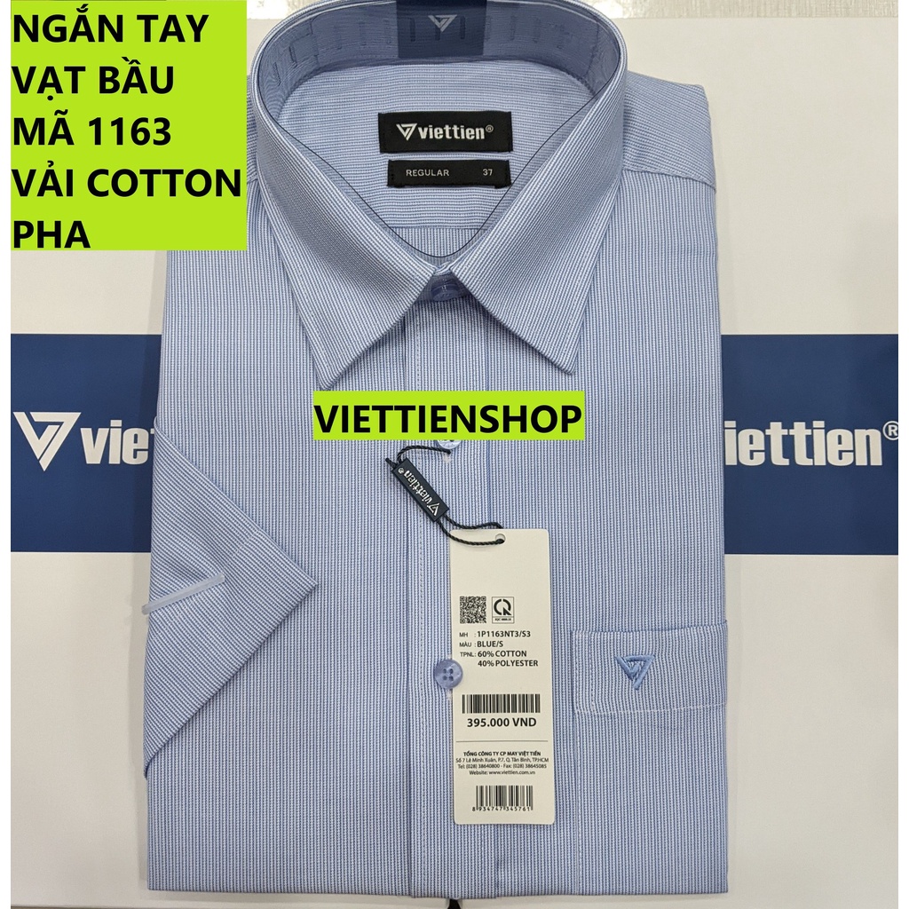 (1163 SS) ÁO SƠ MI VIỆT TIẾN NGẮN TAY KẺ SỌC