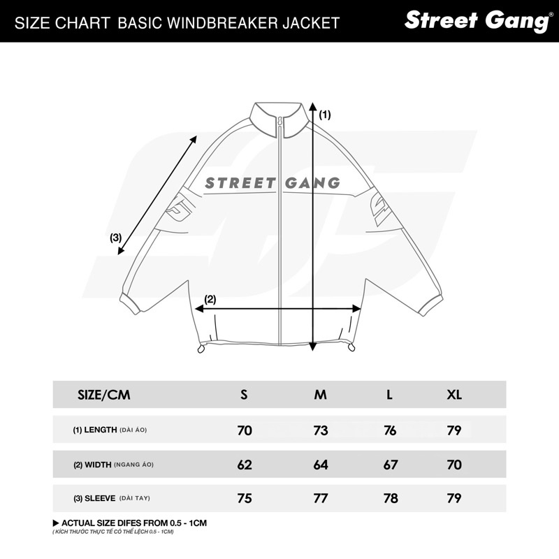 Áo Basic Windbreaker Jacket - Đen - Street Gang