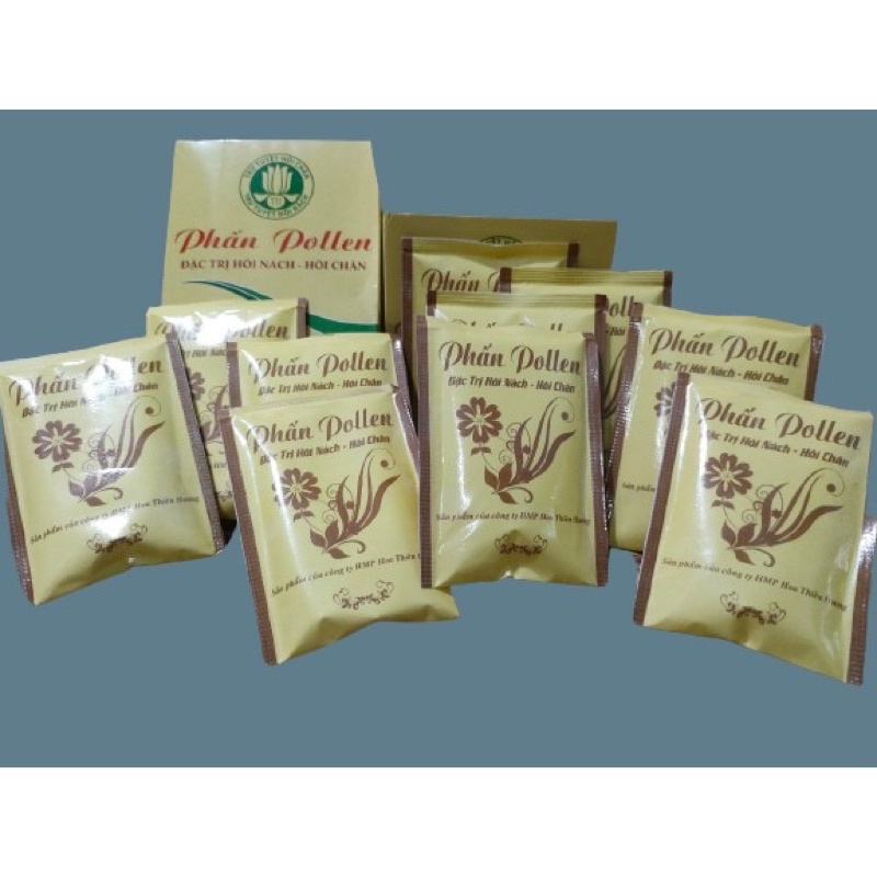 5 gói Phấn Pollen khử mùi vùng da dưới cánh tay, chân. Pollen khử mùi vùng da dưới cánh tay, chân. Hôi nách hôi chân