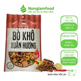 Thịt bò khô Xuân Hương sợi cay 40g nguyên chất 100% thịt bò tươi đậm đà hương vị thơm ngon,đồ ăn ăn vặt Nông lâm food