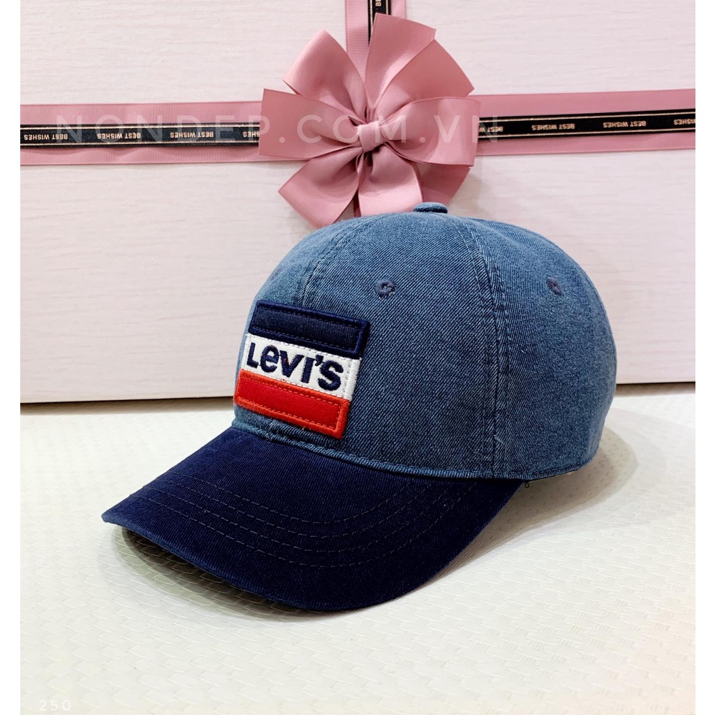 Nón kết/ mũ lưỡi trai LEVIS jean xanh nhạt phối đậm