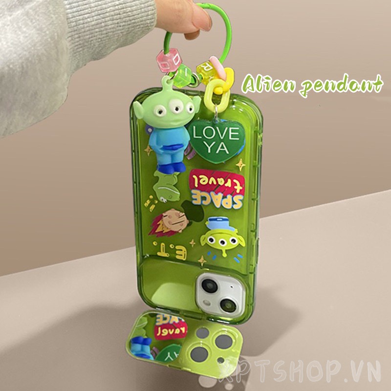 Ốp Điện Thoại Nắp Lật Mặt Gương In Hình Người Ngoài Hành Tinh Cho iPhone 14ProMax 14 Plus 13 12 11ProMax