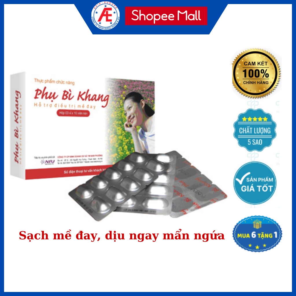 Phụ Bì Khang – Hỗ trợ giảm triệu chứng mề đay, mẩn ngứa, dị ứng - Hộp 30 viên