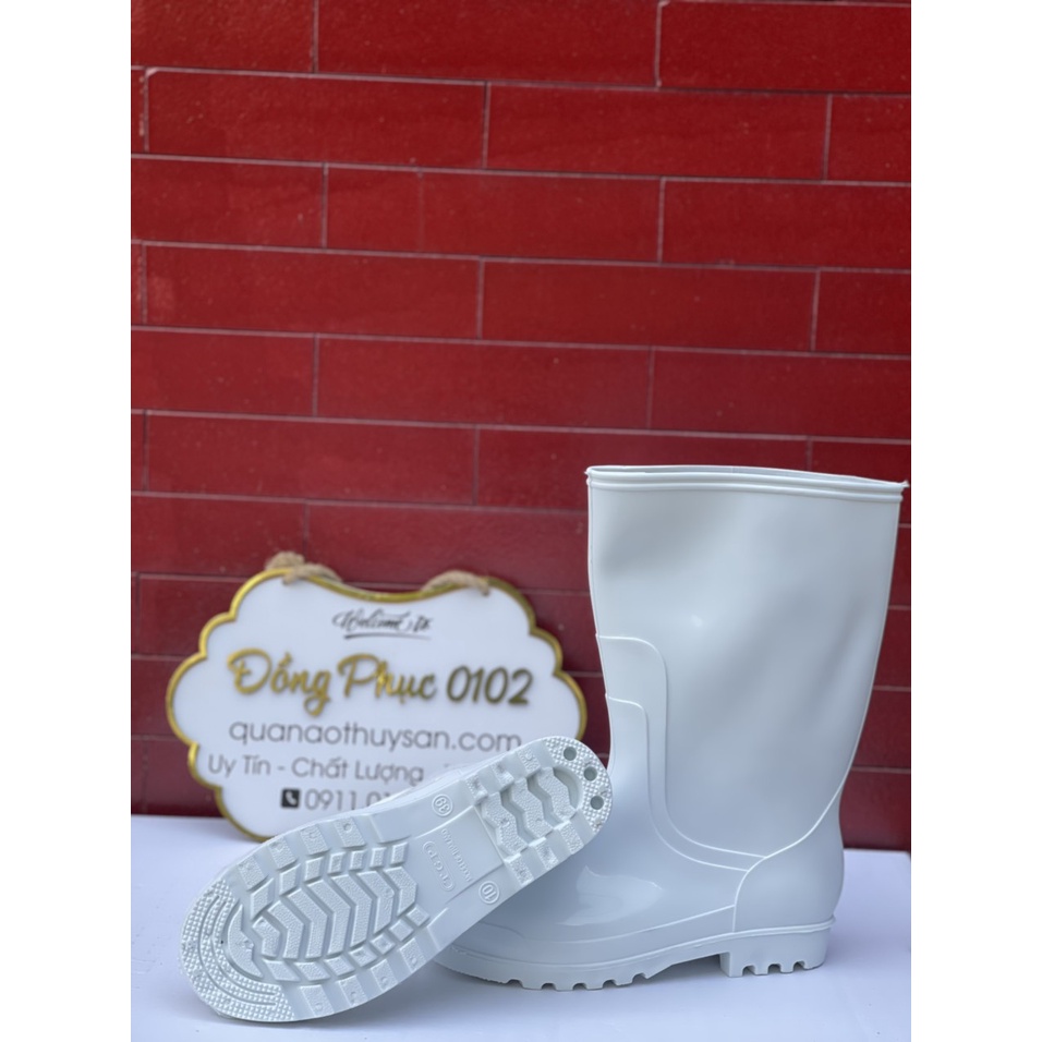 Ủng cao su trắng đế trắng TGP dành cho Nam và Nữ
