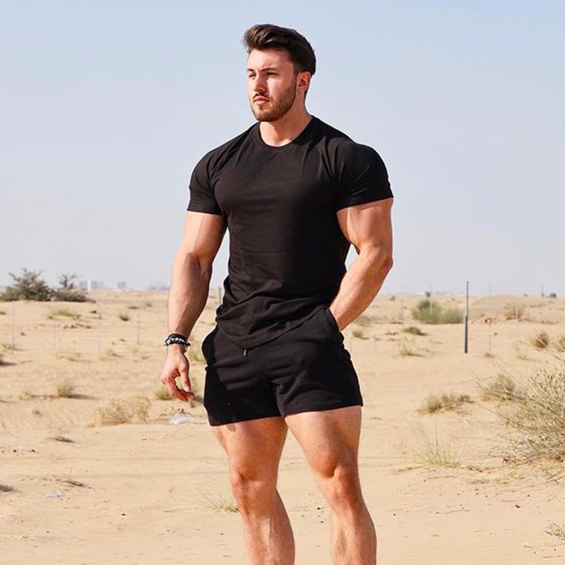 Áo thun nam cổ tròn body, áo thể thao nam tập gym, vải co giãn 4 chiều thoáng mát, thấm hút mồ hôi I03
