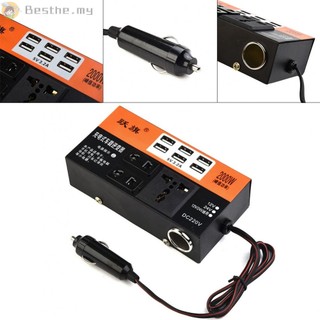 Bộ chuyển đổi nguồn điện ô tô abs \ 1500w đỉnh dc 12v / 24v sang dc 110v / 220v \ 6 biến tần gắn trên ô tô usb, bộ chuyển đổi điện gia dụng, bộ sạc ổ cắm ô tô đa chức năng