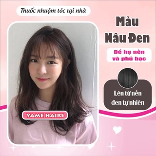 Thuốc nhuộm tóc nâu đen tặng bát lược găng tay, trợ nhuộm, thuốc nhuộm tóc tại nhà