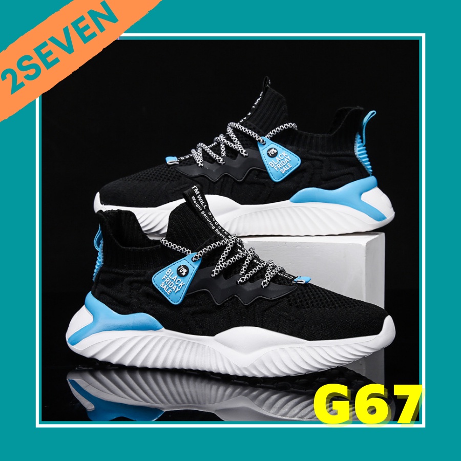 Giày Thể Thao Nam Giày Sneaker - Đen Xanh - Kaki Giày Thể Thao Vải Thoáng Khí- 2SEVEN - G67