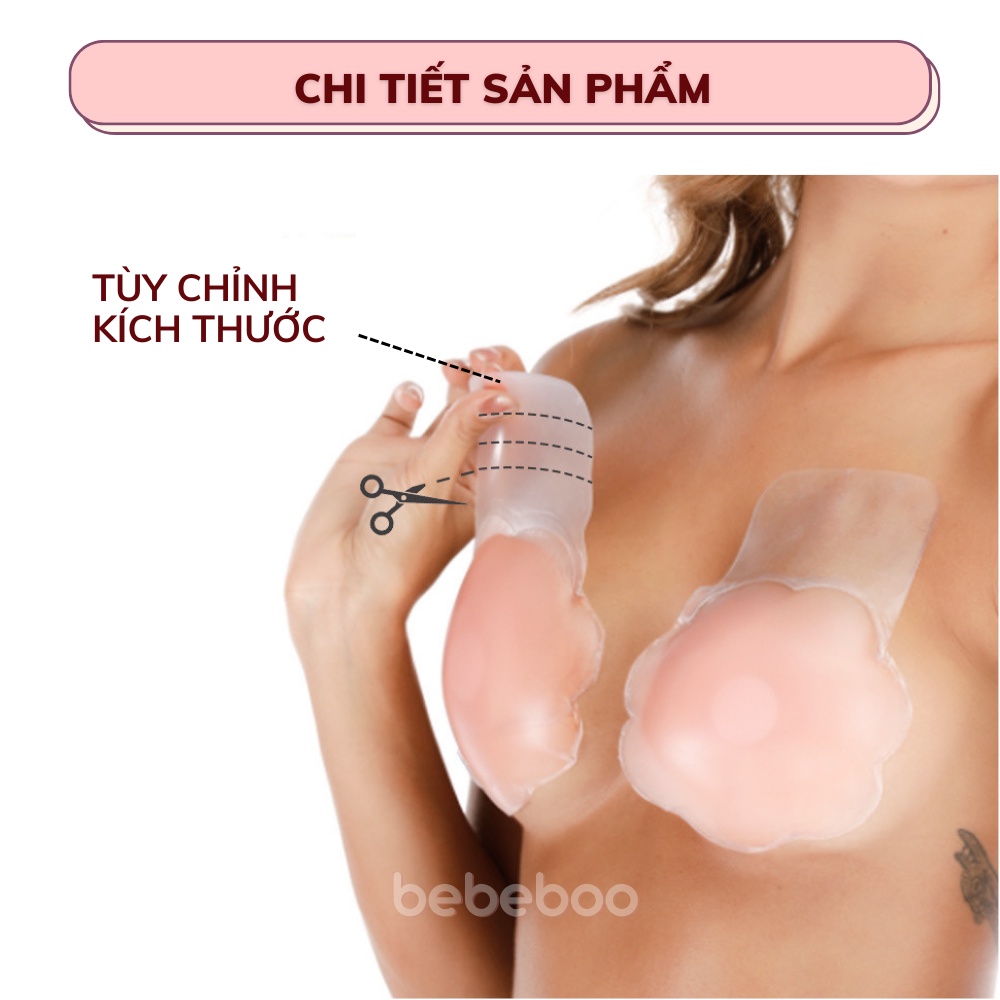Miếng Dán Nâng  Ngực BEBECHIC - Áo Ngực Dán - Dán Ngực Chống Xệ Đẩy Tạo Hình Ngực Silicon Sử Dụng Được Nhiều Lần
