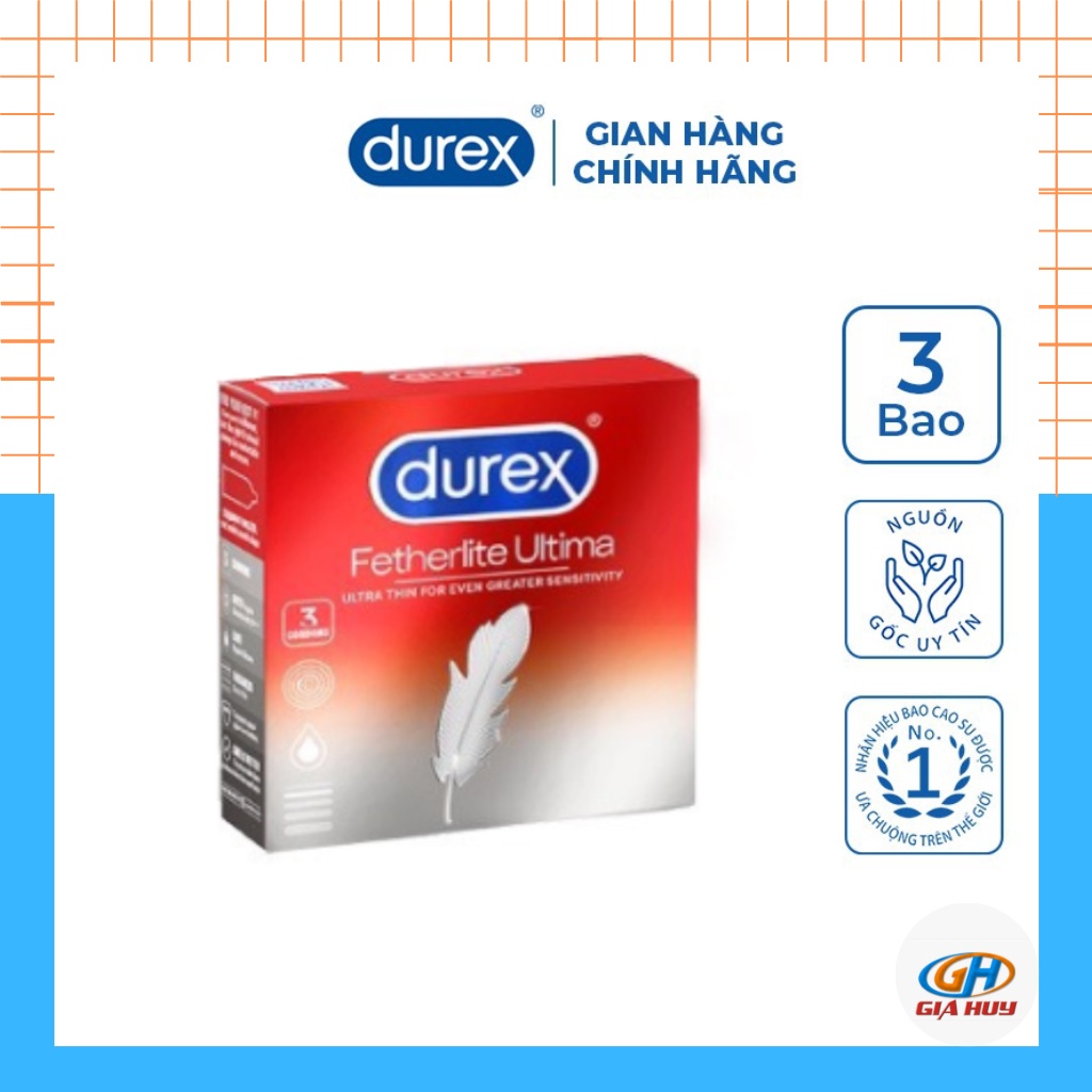 Bao cao su Durex Fetherlite ultima hộp 3 chiếc (Giao hàng kín đáo)