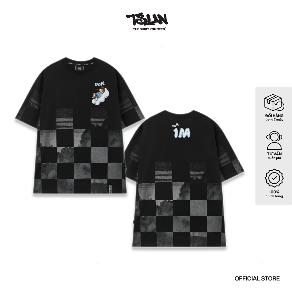 Áo Thun TSUN 1M Tee - Đen -  - Thêu Xù, In Chìm