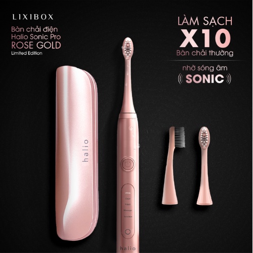 Combo Bàn Chải Điện Halio Sonic Whitening Electric (Rose & Midnight)