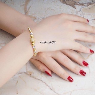 Lắc tay bi 2 màu mạ vàng cho nữ -Minhanh09