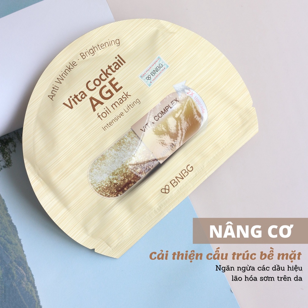 Vita Cocktail Age Foil Mask - Mặt Nạ BNBG Dưỡng Săn Chắc Da, Ngăn Ngừa Lão Hóa 30ml