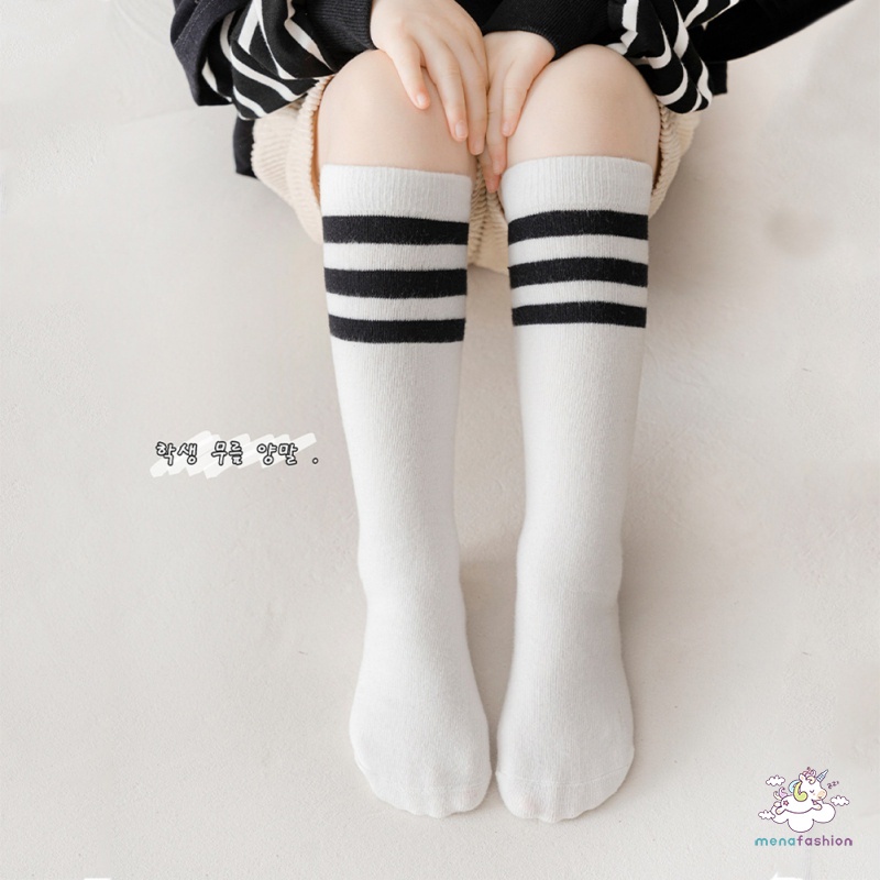 Vớ Dài Trung Bình Không Gót Họa Tiết Sọc Cầu Vồng Đơn Giản Dành Cho Bé Trai Bé Gái