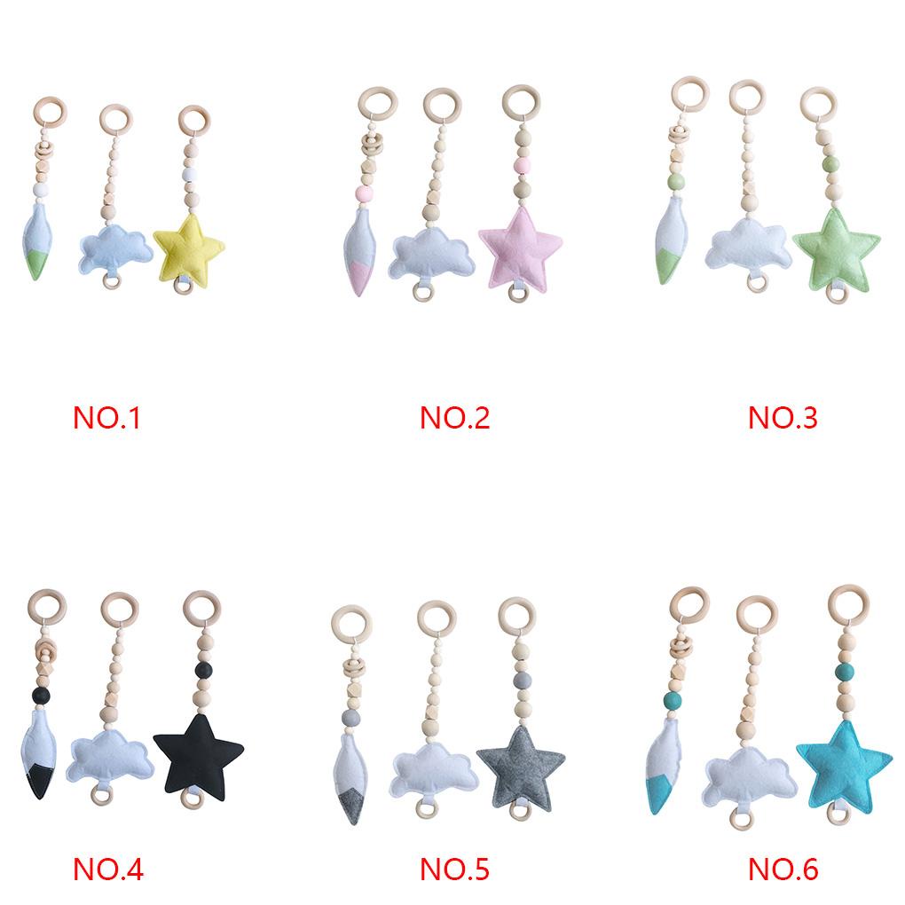 Bộ 3 Đồ Chơi Treo Bằng Silicone Và Gỗ Dành Cho Trẻ Sơ Sinh