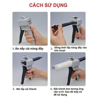 Dụng cụ bơm keo dùng cho keo 1 và 2 thành phần để đẩy và kiểm soát lượng keo khi bơm. 50ml