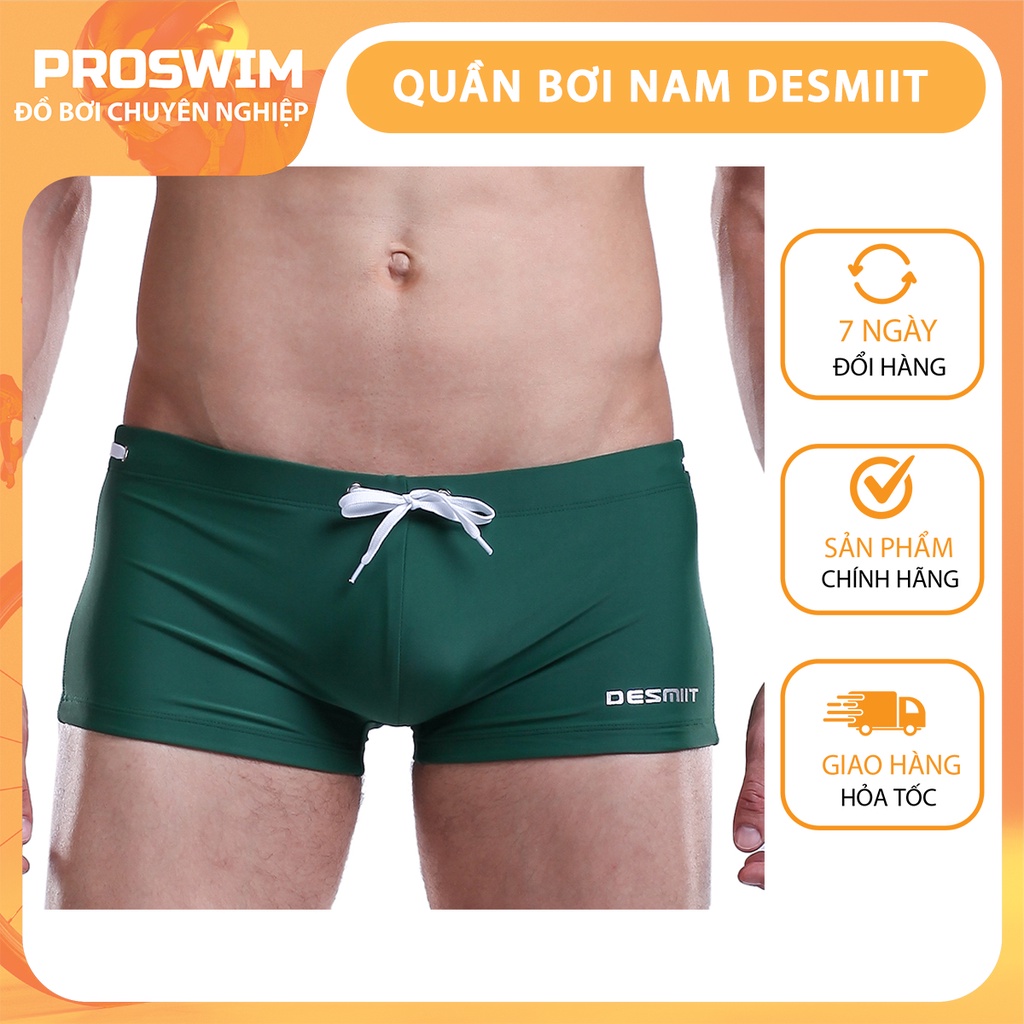 Quần bơi nam dạng đùi - boxer chính hãng Desmiit S404 Màu Xanh Lá Thích Hợp Tắm Biển Chạy Bộ Thể Thao Nước