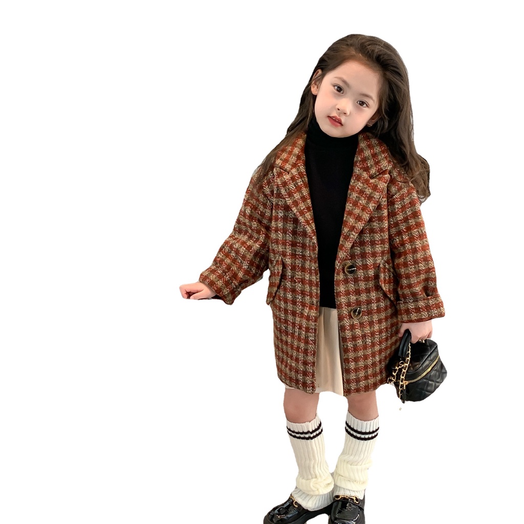Áo Khoác Cho Bé Gái Trẻ Em Mùa đông Mới 2022 Phiên Bản Hàn Quốc, Áo Khoác Kẻ Sọc Chần Bông Áo Khoác Dài Cho Bé