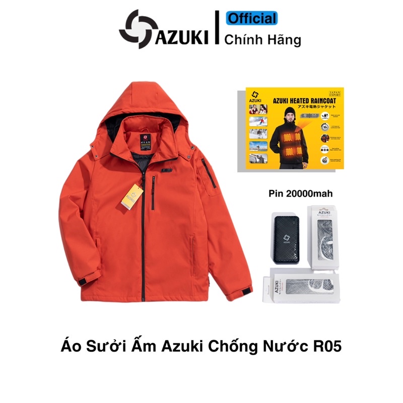 Áo Sưởi AZUKI Raincoat R05 Chống Mưa Tuyệt Đối, Pin 20000mah Thời Gian Từ 10 Đến 15 Tiếng