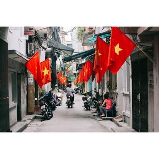 Cờ tổ quốc 0,8m*1,m2 vải phi đẹp