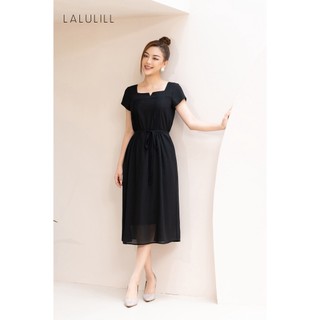 Đầm dáng suông có đai thắt eo LALULILL hai lớp chất liệu Chiffon thoáng mát LDL226800