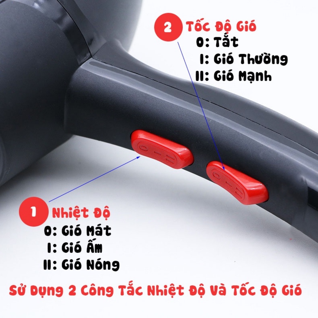 Máy Sấy Tóc 2 Chiều Model 5528 Công Suất Lớn 3500W Siêu Nhanh Khô, Chăm Sóc Và Bảo Vệ Tóc (Tặng Dụng Cụ Tạo Kiểu)