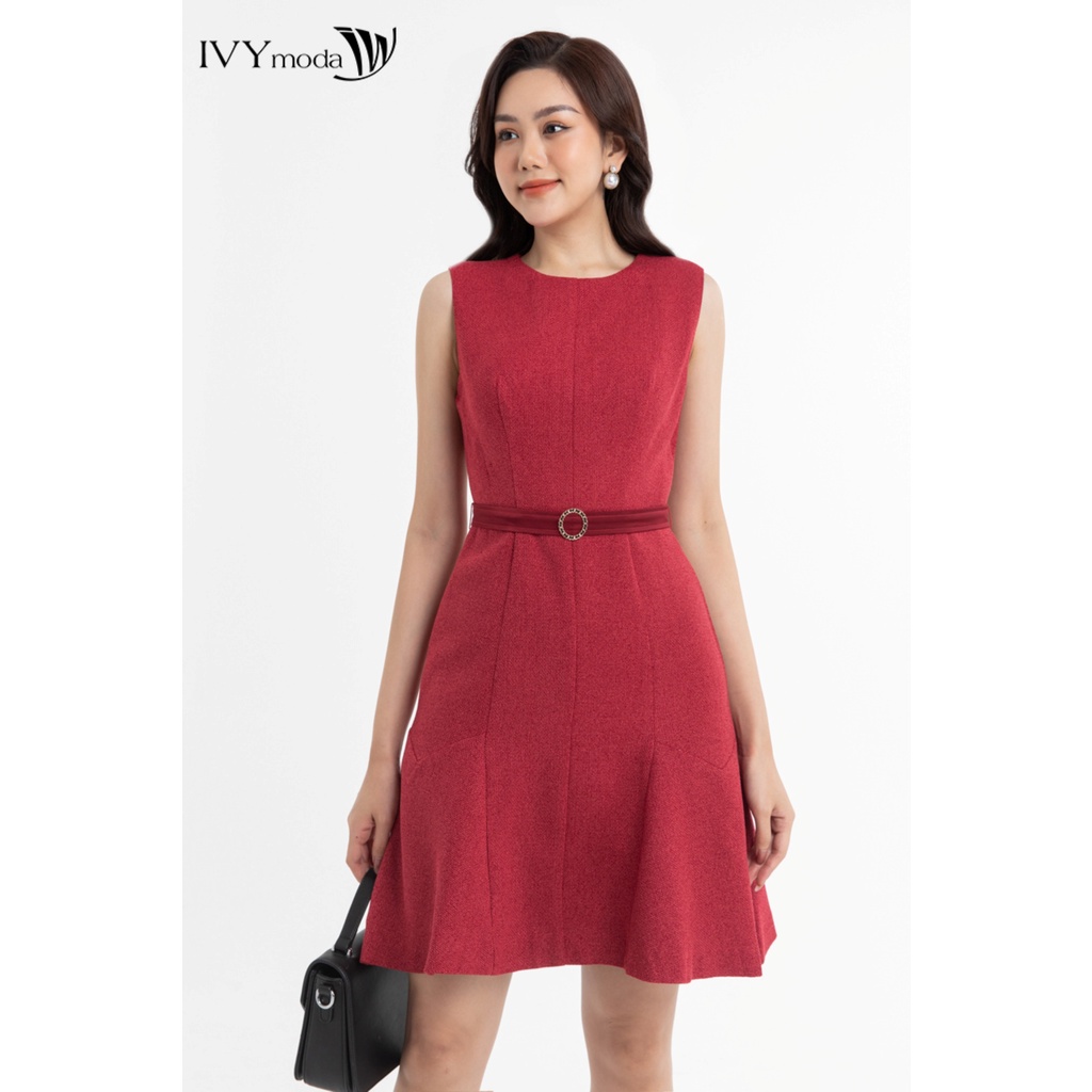 Đầm tweed sát nách nữ IVY moda MS 41B9134