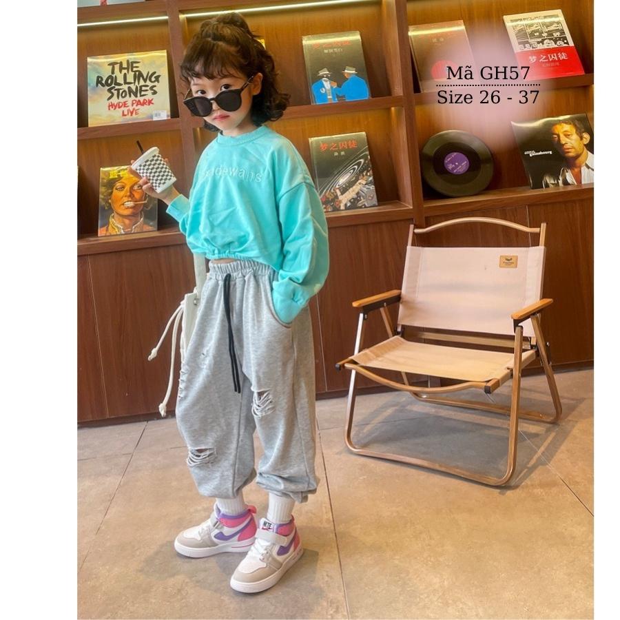 Giày thể thao cổ cao cho bé gái dáng sneark năng động và cá tính màu tím hồng thời trang 3 - 12 tuổi GH57