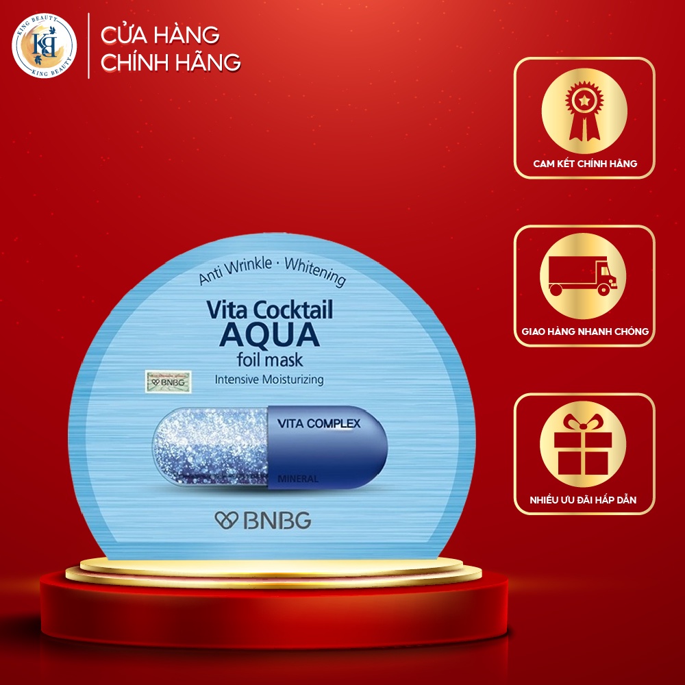 Mặt nạ cấp ẩm chuyên sâu giúp da ẩm mượt săn chắc BNBG Vita Cocktail Aqua Foil Mask - Intensive Moisturizing 30ml