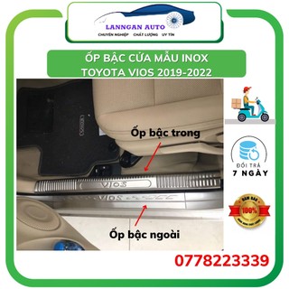 Ốp bậc cửa inox xe Toyota Vios 2019-2021, nẹp bậc cửa inox cao cấp bền đẹp
