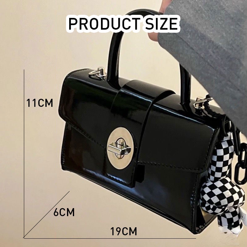 Mischa Túi Đeo Chéo Da PU Hình Vuông Màu Trơn Dễ Phối Đồ Thời Trang Cho Nữ