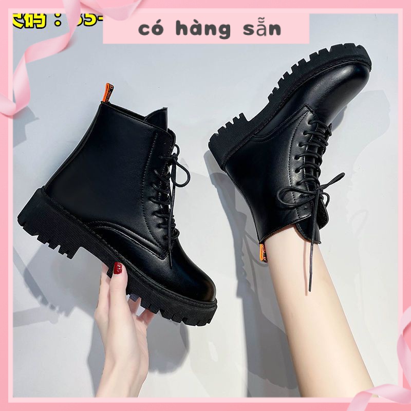 boot bigsize nữ Giày Bốt Martin Cổ Cao Lót Cotton Plus Size 31-45 2021 Plus Size 41 42 43 Thời Trang Cá Tính Cho Nữ