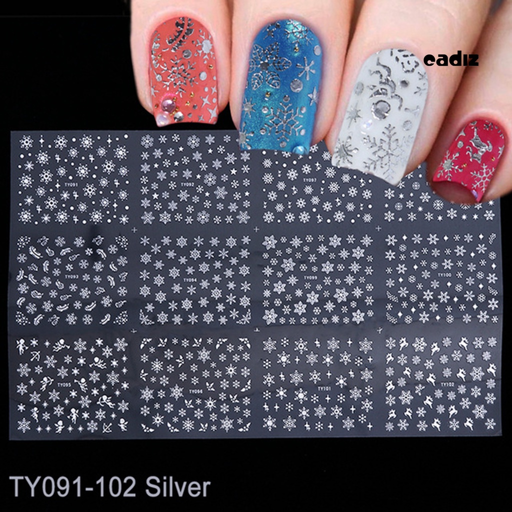 Miếng Dán Trang Trí Móng Tay Siêu Mỏng Họa Tiết Giáng Sinh Năm Mới DIY