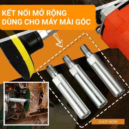 Trục Nối Dài Cho Máy Mài Góc 80mm Răng M10 Dùng Mài- Đánh Bóng Các Vật Thể Khó Tiếp Cận Dụng Cụ Tiện Dụng