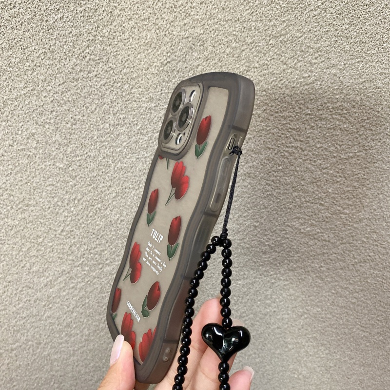 Ốp Điện Thoại Chống Sốc Họa Tiết Hoa Hồng Viền Cong Cho iPhone 14 13 12 11 Pro Max XS XR X 8 7 Plus + SE 2020