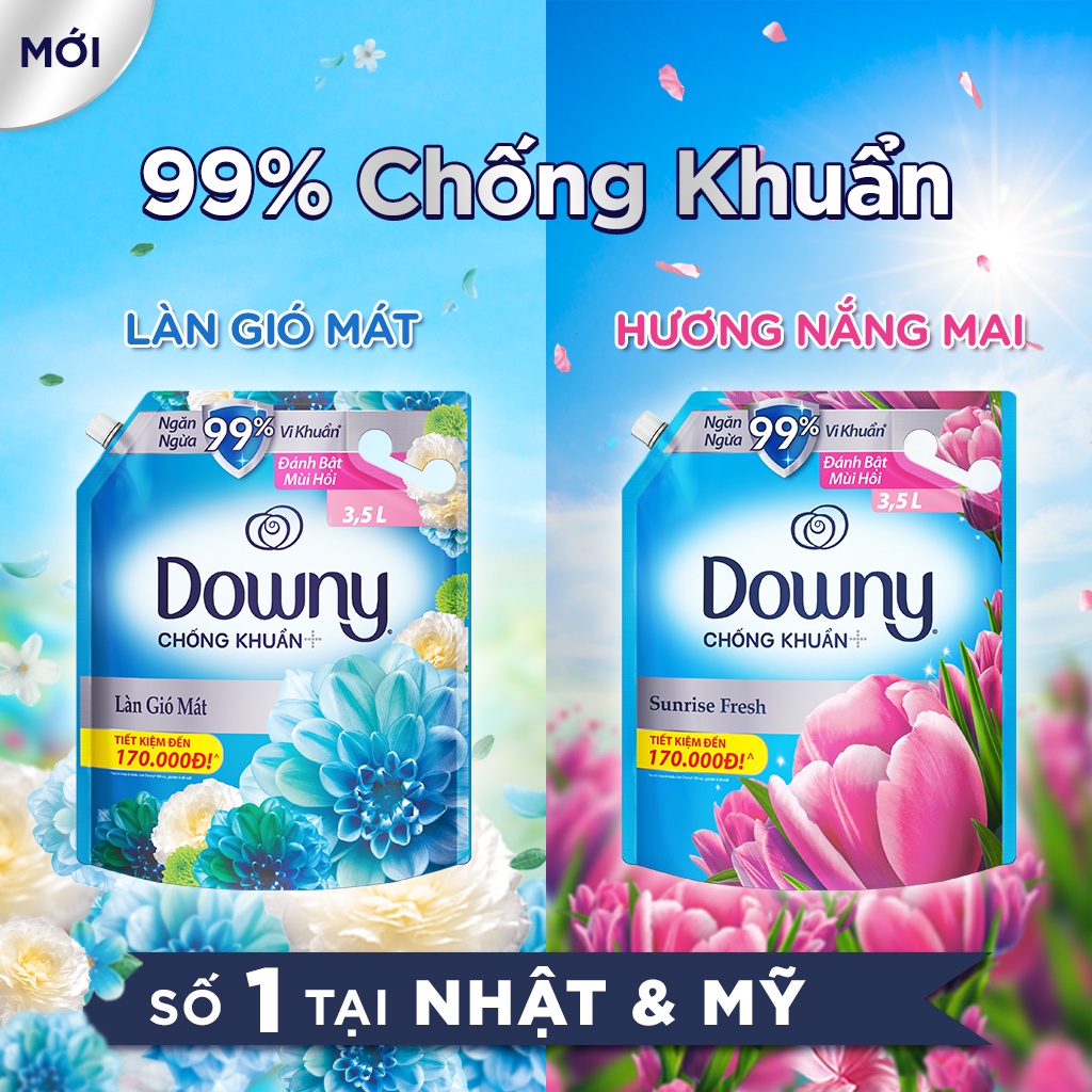 Combo 2 Nước Xả Vải Downy Nhiều Mùi Hương Túi 2.3L hoặc 2.6l/túi