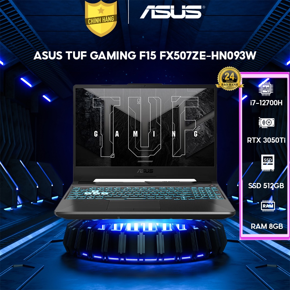 Laptop ASUS TUF Gaming F15 FX507ZE-HN093W i7-12700H | 8GB | 512GB | GeForce RTX™ 3050Ti 4GB