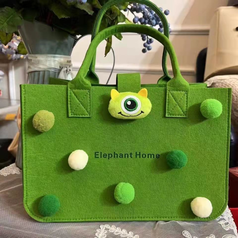 Túi Tote Vải Nỉ Sức Chứa Lớn Cảm Giác Hoạt Hình Cao Cấp Dùng Làm Quà Tặng Sinh Nhật Cho Nữ