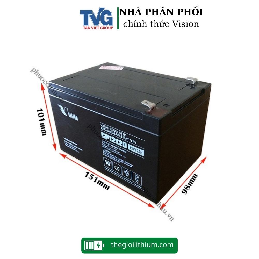 Ắc quy chính hãng Vision CP12120 12V 12Ah