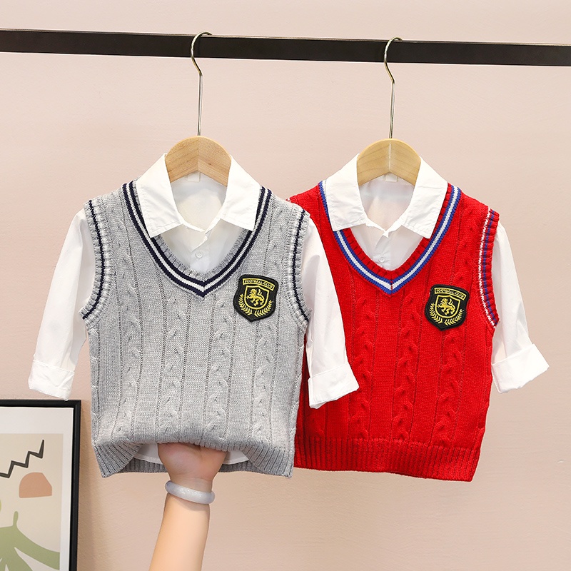 Áo Sweater Dệt Kim Sát Nách Cổ Chữ v Vải Cotton Mỏng Thời Trang Cho Bé